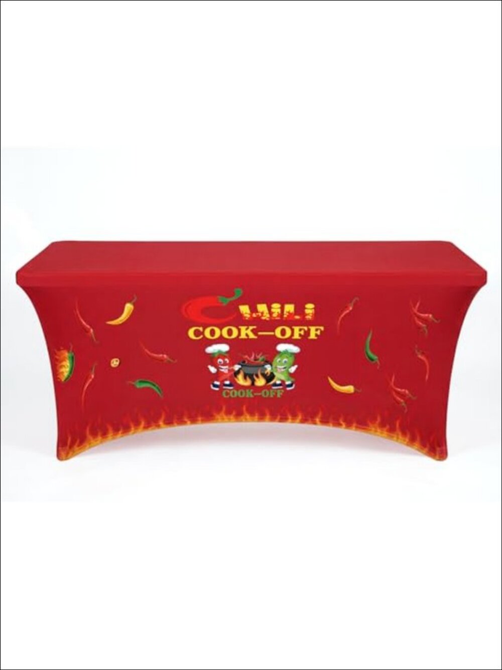 Chili Cook Off Spandex Tablecloth 6ft Elastic Edged Party Decor
